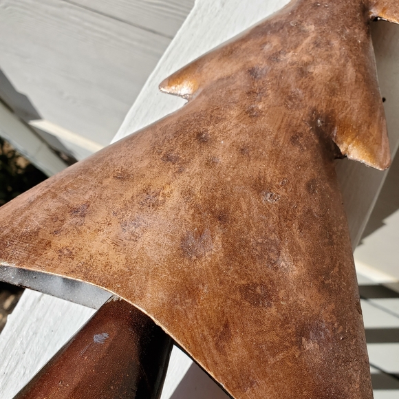 Rustic Metal Shabby Chic Mini Bronze Christmas Tree Home Decor Holiday Accent - Picture 11 of 15